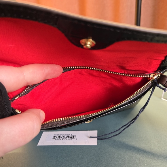 DOONEY & BOURKE NWT Croc Embossed Oakdale Milly Black Clutch Wristlet - Picture 10 of 12